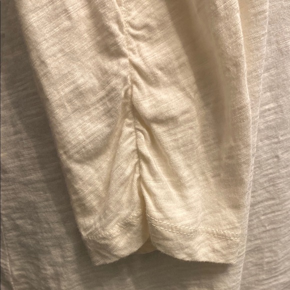 Lucky Brand Cream Tunic with Split V-Neck Long Sleeve and Tie Front - Picture 7 of 9